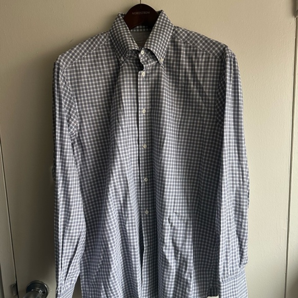Brunello Cucinelli Gingham Basic Fit Oxford US L